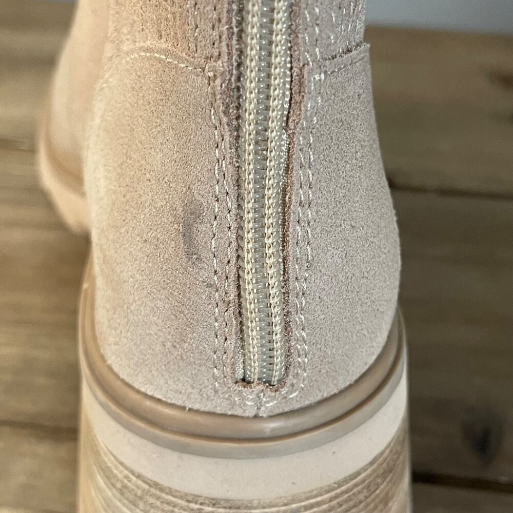 Dolce Vita Martey H2O Women's Size 10 Boots Taupe Suede Waterproof Block Heel - Picture 13 of 15